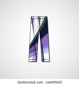 Abstract illustration on pants, template editable.
