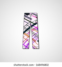 Abstract illustration on pants, template editable.
