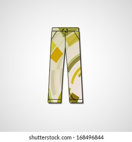 Abstract illustration on pants, template editable.