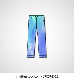 Abstract illustration on pants, template editable.