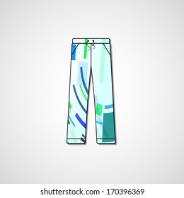 Abstract illustration on pants, template editable.