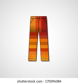 Abstract illustration on pants, template editable.