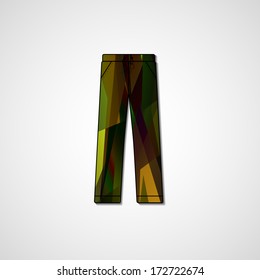 Abstract illustration on pants, template editable.