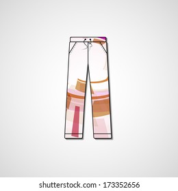 Abstract illustration on pants, template editable.