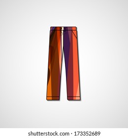 Abstract illustration on pants, template editable.
