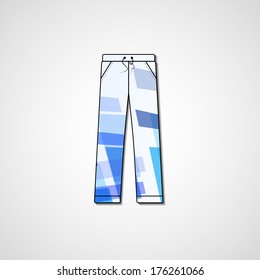 Abstract illustration on pants, template editable.