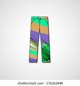 Abstract illustration on pants, template editable.
