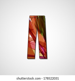 Abstract illustration on pants, template editable.