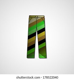 Abstract illustration on pants, template editable.