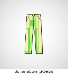 Abstract illustration on pants, template editable.