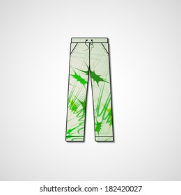Abstract illustration on pants, template editable.