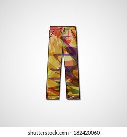 Abstract illustration on pants, template editable.