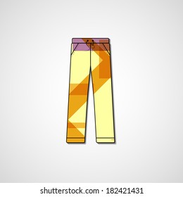 Abstract illustration on pants, template editable.