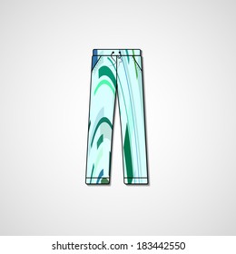 Abstract illustration on pants, template editable.
