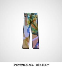 Abstract illustration on pants, template editable.
