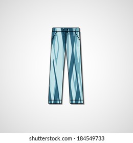 Abstract illustration on pants, template editable.