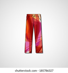 Abstract illustration on pants, template editable.
