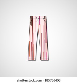 Abstract illustration on pants, template editable.