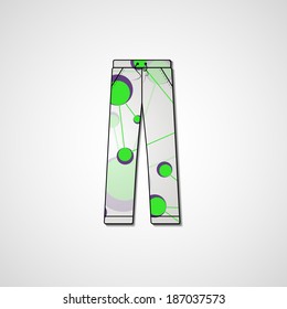 Abstract illustration on pants, template editable.