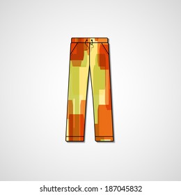 Abstract illustration on pants, template editable.