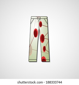 Abstract illustration on pants, template editable.