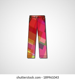 Abstract illustration on pants, template editable.