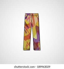 Abstract illustration on pants, template editable.