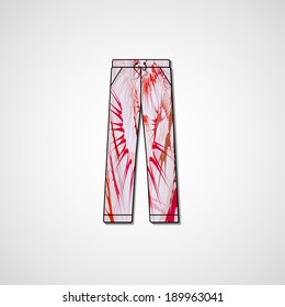 Abstract illustration on pants, template editable.