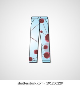 Abstract illustration on pants, template editable.