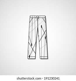 Abstract illustration on pants, template editable.