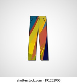 Abstract illustration on pants, template editable.
