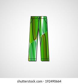 Abstract illustration on pants, template editable.