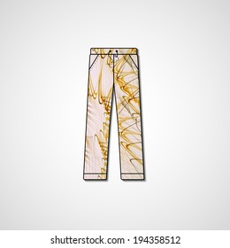 Abstract illustration on pants, template editable.