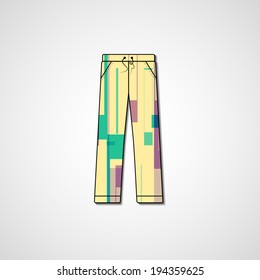 Abstract illustration on pants, template editable.