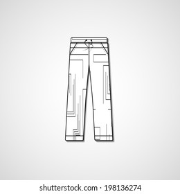 Abstract illustration on pants, template editable.