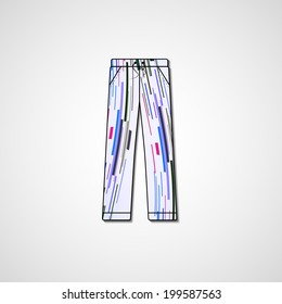 Abstract illustration on pants, template editable.