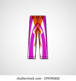 Abstract illustration on pants, template editable.