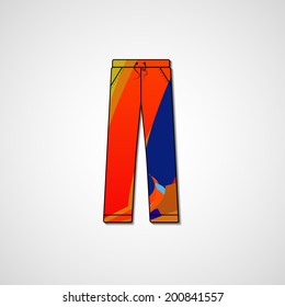 Abstract illustration on pants, template editable.