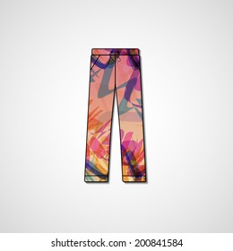 Abstract illustration on pants, template editable.