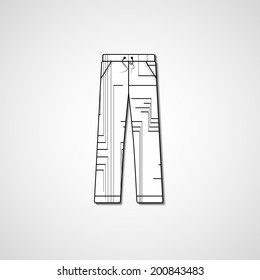 Abstract illustration on pants, template editable.