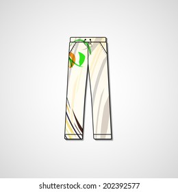 Abstract illustration on pants, template editable.