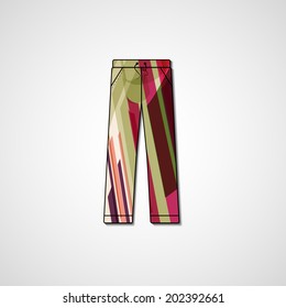 Abstract illustration on pants, template editable.