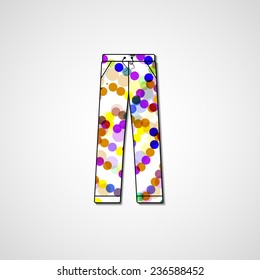 Abstract illustration on pants, template editable.