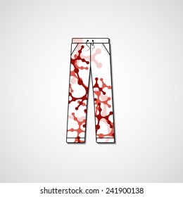 Abstract illustration on pants, template editable.
