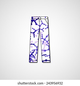 Abstract illustration on pants, template editable.