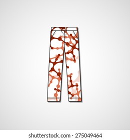 Abstract illustration on pants, template editable.