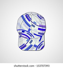 Abstract illustration on peaked cap, template editable.