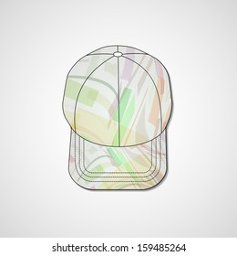 Abstract illustration on peaked cap, template editable.