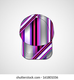 Abstract illustration on peaked cap, template editable.