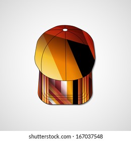 Abstract illustration on peaked cap, template editable.